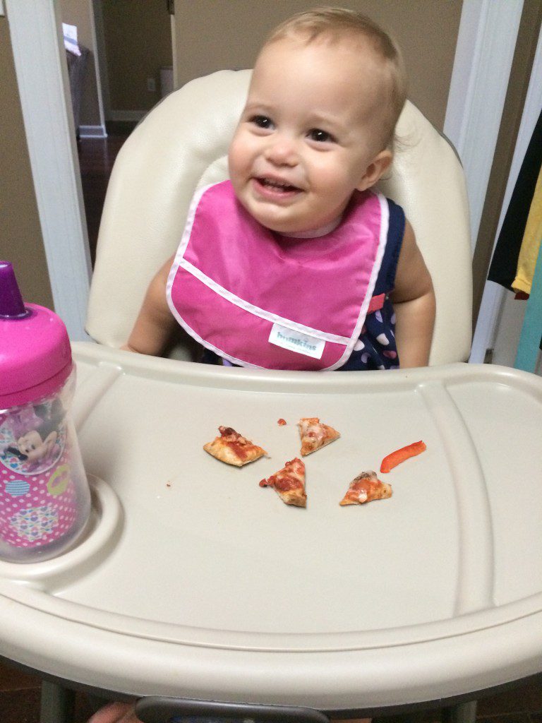 Kylie LOVES pita pizza