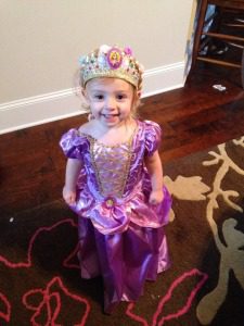 My daughter, Lucie, dressed as Princess Rapunzel