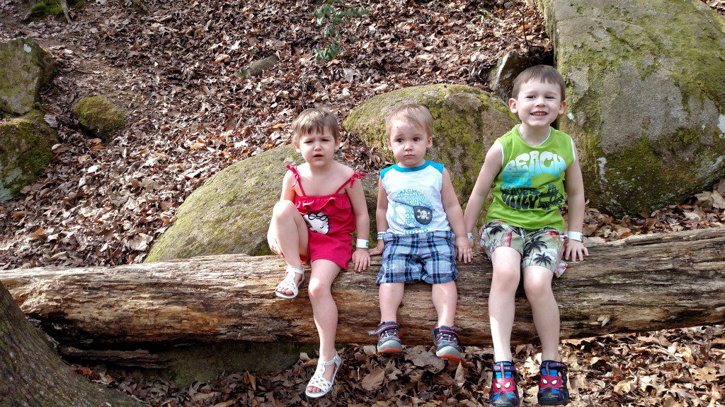 kids on a log
