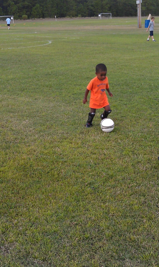 Andrew's first soccer practice with Columbia United FC. (2011)